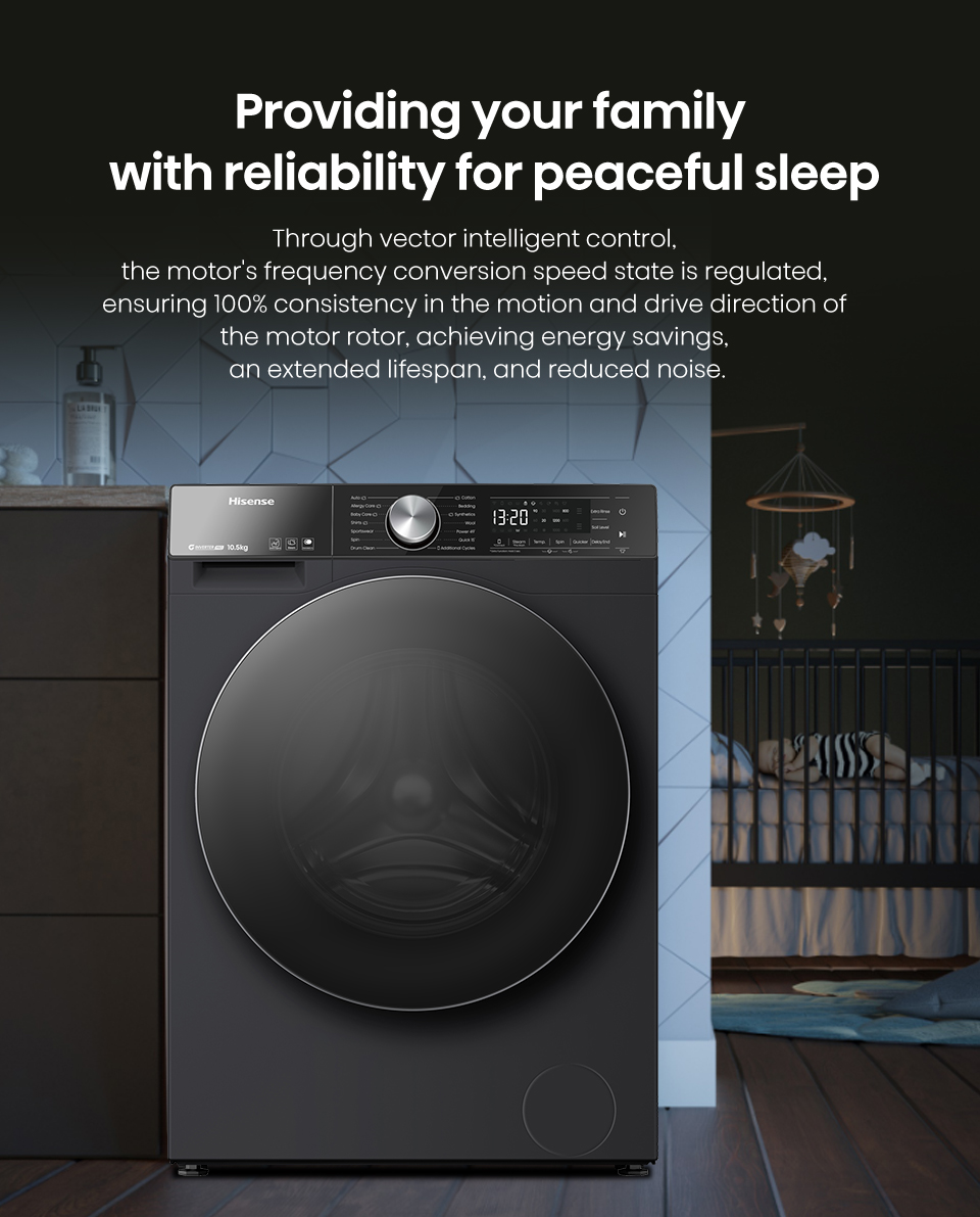 Hisense WD5S1245BB 12KG Front Load Wash & Dry Washing Machine - Image 2